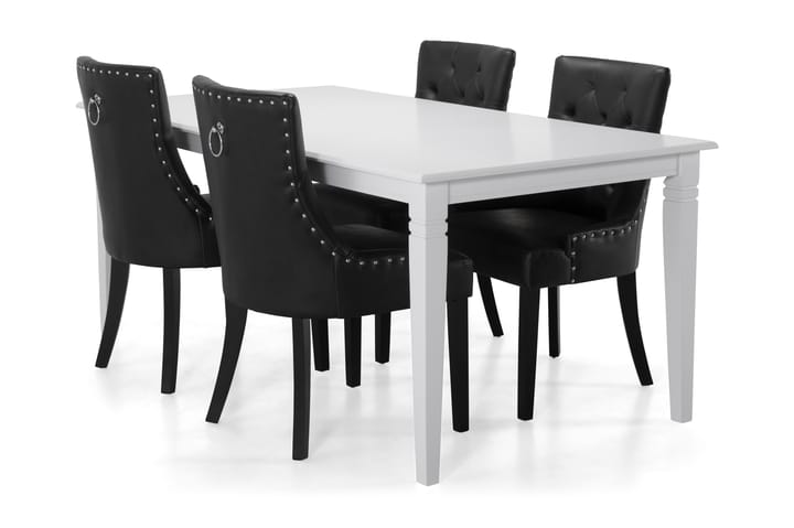 Spisebord Twain med 4 Tuva stoler - Hvit|Svart - Møbler - Bord - Spisegruppe