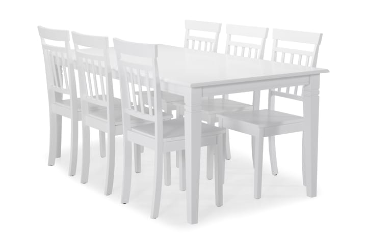 Spisebord Twain med 6 Catskill stoler - Hvit - Møbler - Bord - Spisegrupper