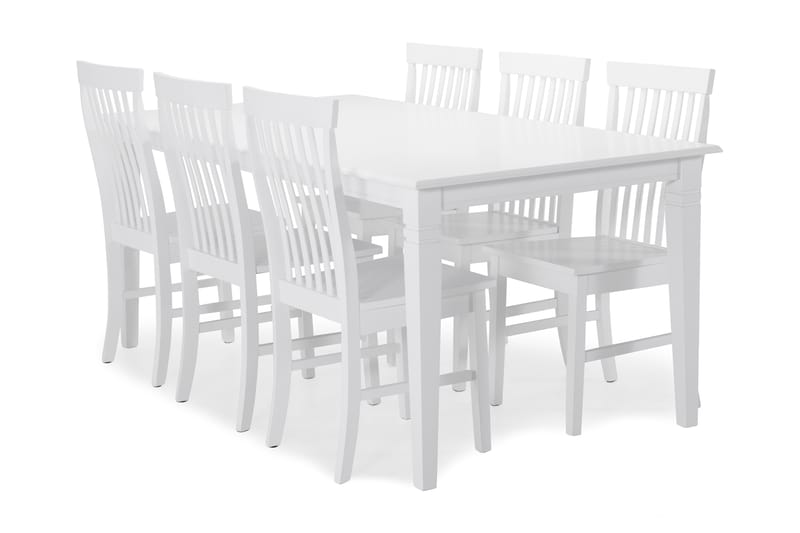 Spisebord Twain med 6 Milica stoler - Hvit - Møbler - Bord - Spisegruppe