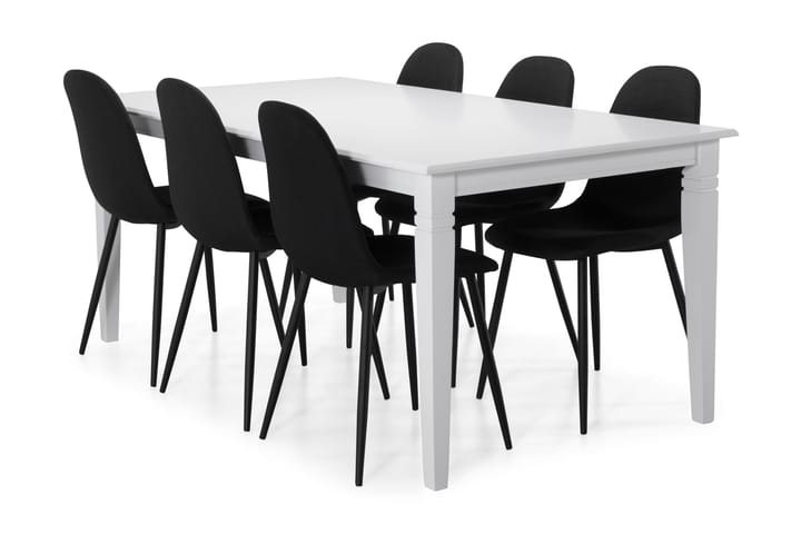 Spisebord Twain med 6 Naira stoler - Svart - Møbler - Bord - Spisegrupper