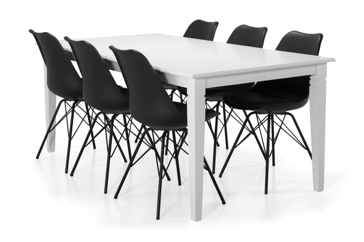 Spisebord Twain med 6 Scale stoler - Svart - Møbler - Bord - Spisegruppe
