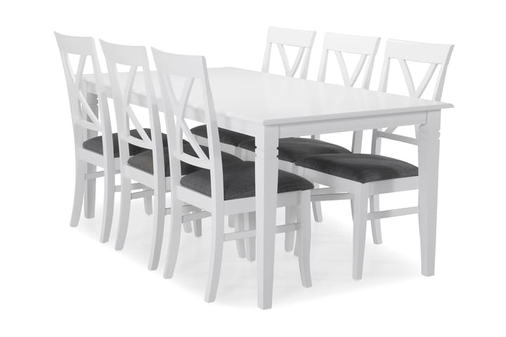 Spisebord Twain med 6 Twain stoler - Hvit - Møbler - Bord - Spisegruppe