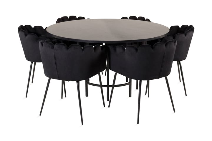 Spisegruppe Copenhagen med 6 Limhamn Spisestoler Svart - Furniture Fashion - Møbler - Bord - Spisegrupper