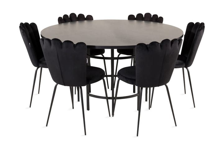 Spisegruppe Copenhagen med 6 Limhamn Spisestoler Svart - Furniture Fashion - Møbler - Bord - Spisegruppe