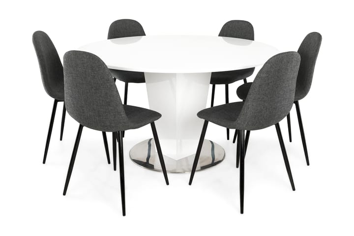 Spisegruppe Diadema Grå/Svart - 6 Naira Stoler - Møbler - Bord - Spisebord & kjøkkenbord
