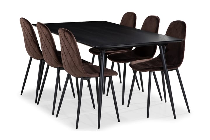Spisegruppe Steph 180 cm med 6 Naira Spisestoler Fløyel - Møbler - Sofaer - Sofatilbehør - Rengjøring sofa - Stoff