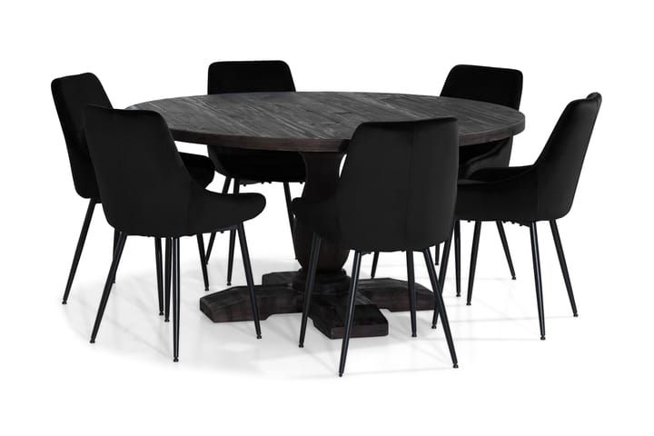 Spisegruppe Suzon 150 cm Rund med 6 Bergviken Stol - Møbler - Bord - Spisebord & kjøkkenbord