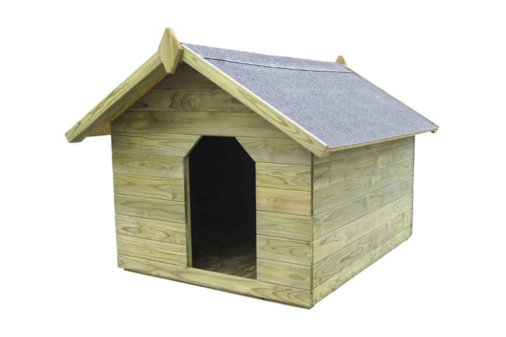Hundehus for hage med tak som åpnes impregnert furu - Grå|Beige - Møbler - Husdyrmøbler - Hundemøbler - Hundehus & hundegård