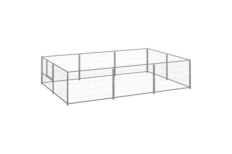 Hundegård sølv 6 m² stål - Silver - Møbler - Husdyrmøbler - Hundemøbler - Hundetilbehør & hundeaccessoarer - Hundegrind & hundegjerde