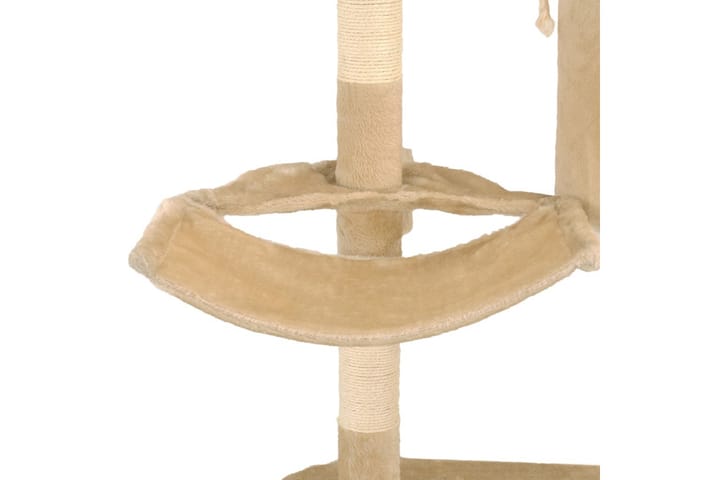 Kattetre med klorestolper i sisal veggmontert 194 cm beige - Grå|Beige - Møbler - Husdyrmøbler - Kattemøbler - Klorestativ & kloremøbler