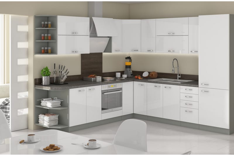 Kjøkkensett Bianco - Møbler - Kjøkkenmøbler - Møbelsett til kjøkken & spiseplass