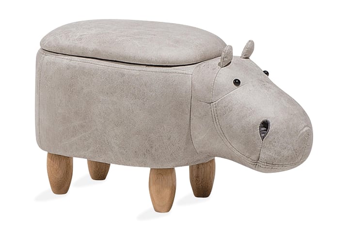 Puff Hippo 32 cm - Grå - Møbler - Lenestoler - Puff