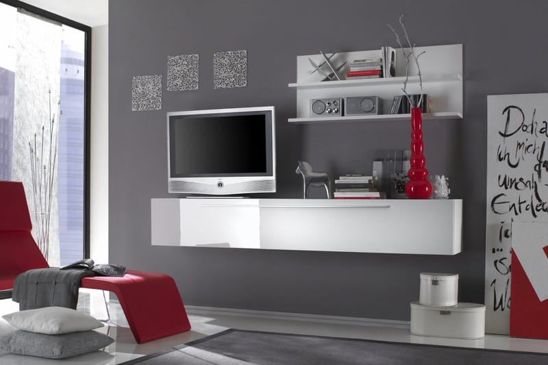 TV-benk Acme 210 cm - Hvit - Møbler - TV- & Mediamøbler - TV-benk & mediabenk