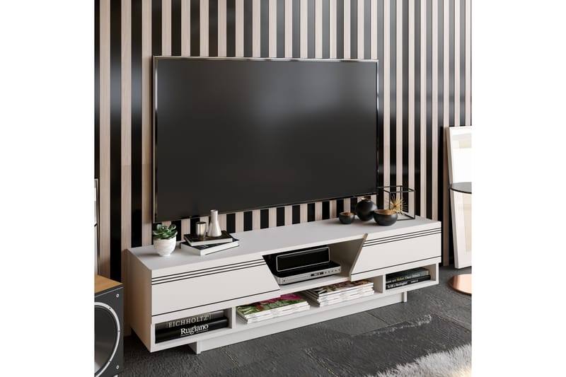 TV-benk Aspatria 160 cm - Hvit - Møbler - TV- & Mediamøbler - TV-benk & mediabenk
