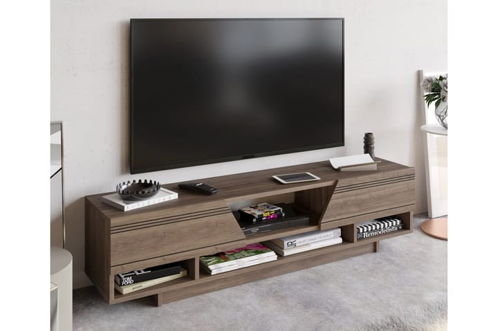 TV-benk Aspatria 160 cm - Mørkebrun - Møbler - TV- & Mediamøbler - TV benk & mediabenk