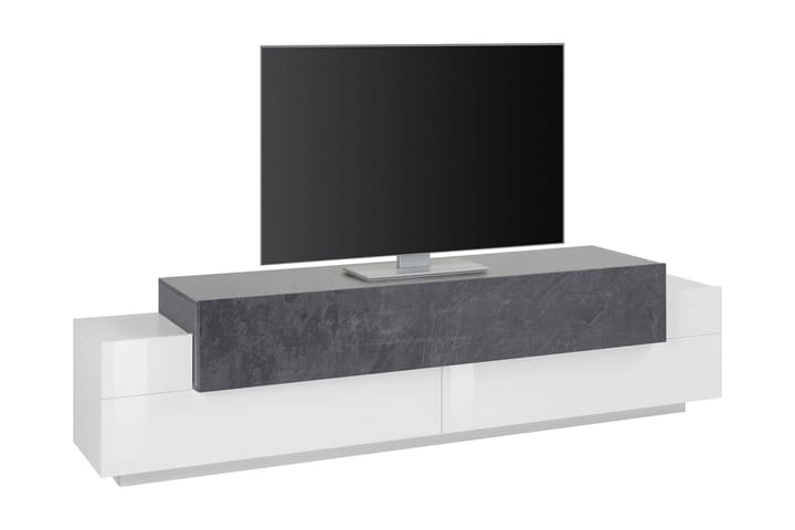 Tv-benk Cordera 200 cm - Hvit/Svart - Møbler - TV- & Mediamøbler - TV benk & mediabenk