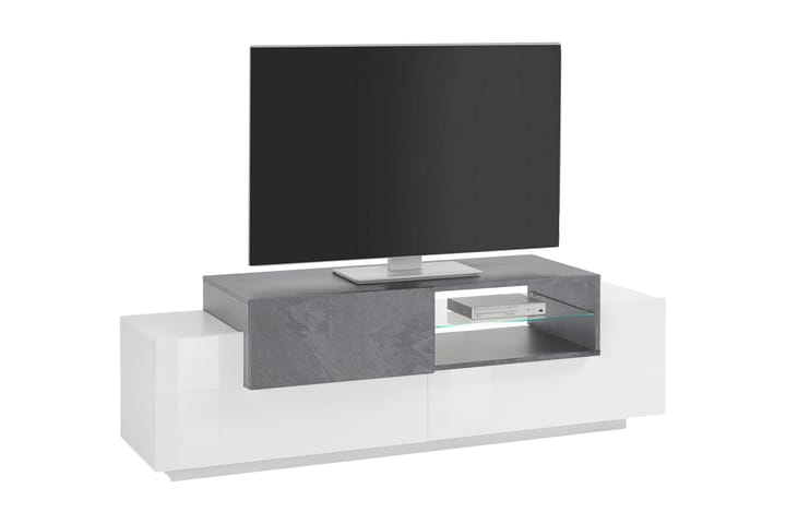 Tv-benk Coronew 160 cm - Hvit/Antrasitt - Møbler - TV- & Mediamøbler - TV-benk & mediabenk