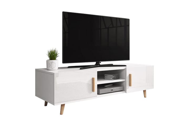 Tv-benk Foskros 50x42x140 cm - Hvit - Møbler - TV- & Mediamøbler - TV benk & mediabenk