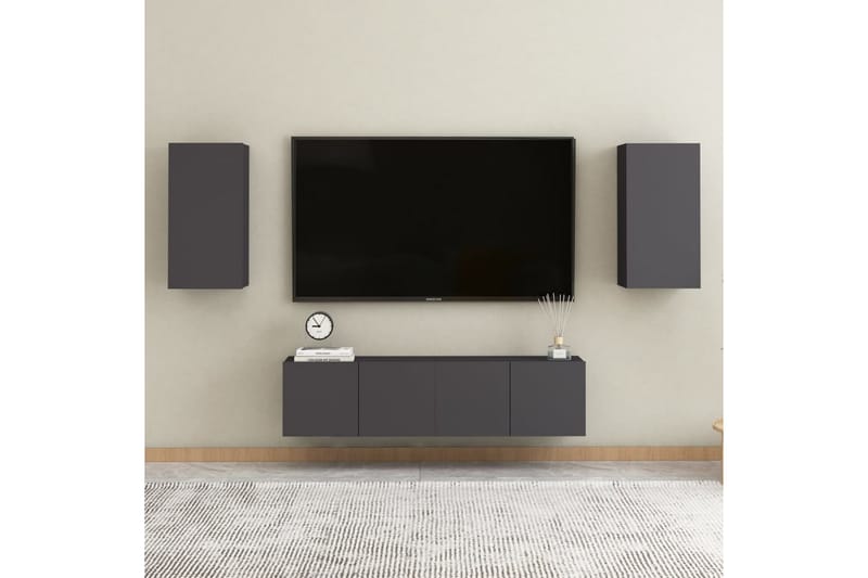 TV-benk grå 30,5x30x60 cm sponplate - Grå - Møbler - TV- & Mediamøbler - TV-benk & mediabenk