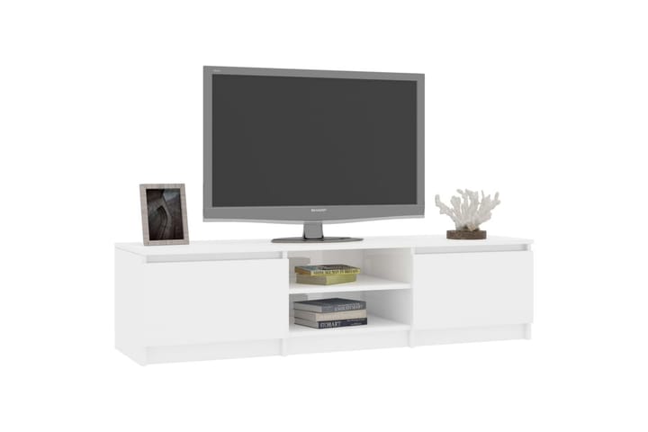 TV-benk høyglans hvit 140x40x35,5 cm sponplate - Hvit - Møbler - TV- & Mediamøbler - TV-benk & mediabenk