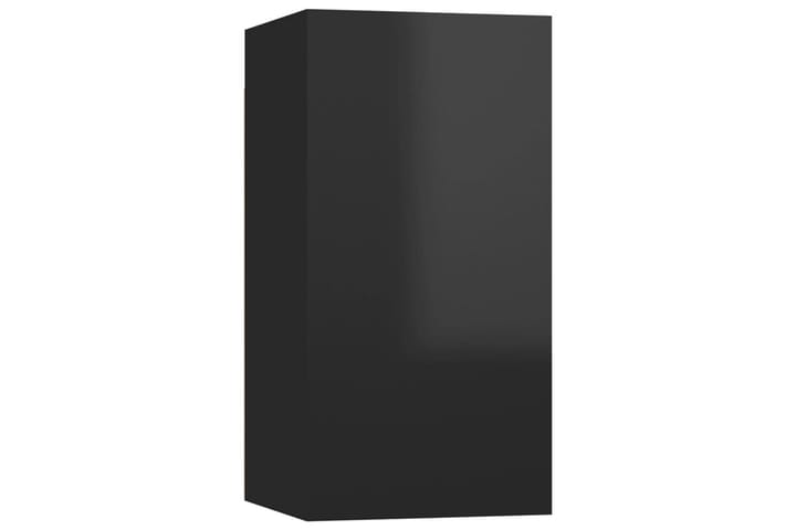 TV-benk høyglans svart 30,5x30x60 cm sponplate - Svart - Møbler - TV- & Mediamøbler - TV benk & mediabenk