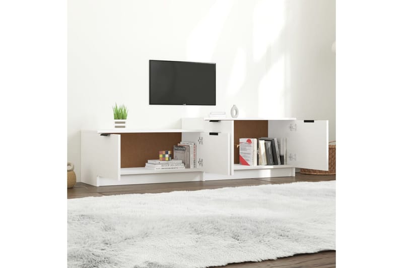 TV-benk hvit 158,5x36x45 cm konstruert tre - Hvit - Møbler - TV- & Mediamøbler - TV-benk & mediabenk