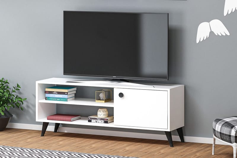 TV-benk Lavelanet 120 cm - Hvit - Møbler - TV- & Mediamøbler - TV-benk & mediabenk