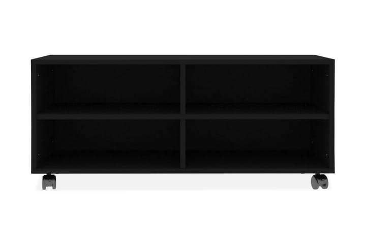 TV-benk med hjul svart 90x35x35 cm sponplate - Svart - Møbler - TV- & Mediamøbler - TV-benk & mediabenk