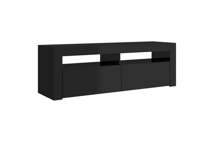 TV-benk med LED-lys høyglans svart 120x35x40 cm - Svart - Møbler - TV- & Mediamøbler - TV benk & mediabenk