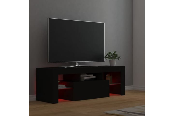 TV-benk med LED-lys svart 120x35x40 cm - Svart - Møbler - TV- & Mediamøbler - TV benk & mediabenk