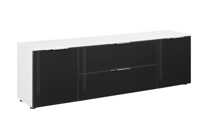 Tv-Benk Monreal 180,4X55 Cm - Lysbrun|Hvit Glass - Oppbevaring - Skåp - Oppbevaringsskap