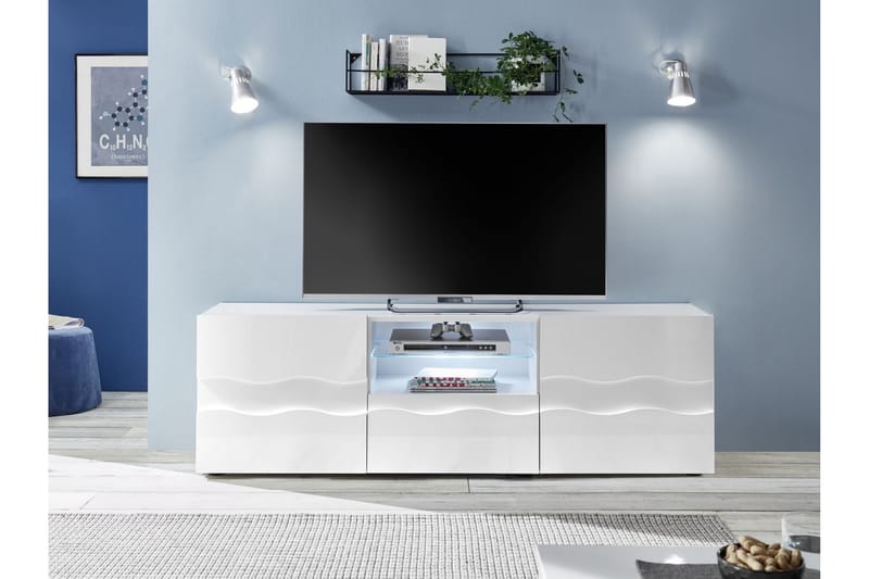 TV-benk Onada 181x42 cm - Hvit Highlighter - Møbler - TV- & Mediamøbler - TV benk & mediabenk