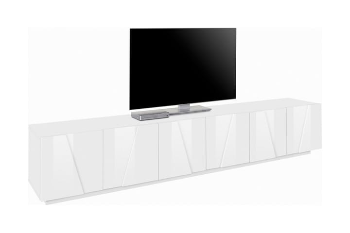 Tv-benk Pinsac 244 cm 6 Dører - Hvit Høyglans - Møbler - TV- & Mediamøbler - TV benk & mediabenk