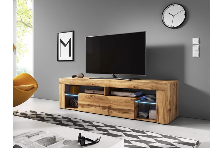Tv-benk Rafaelin 140 cm LED-belysning - Rustik Eklook - Møbler - TV- & Mediamøbler - TV-benk & mediabenk