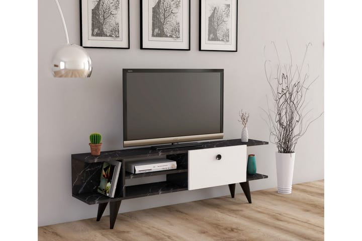 TV-benk Rechar 120 cm - Svart/Hvit - Møbler - TV- & Mediamøbler - TV benk & mediabenk