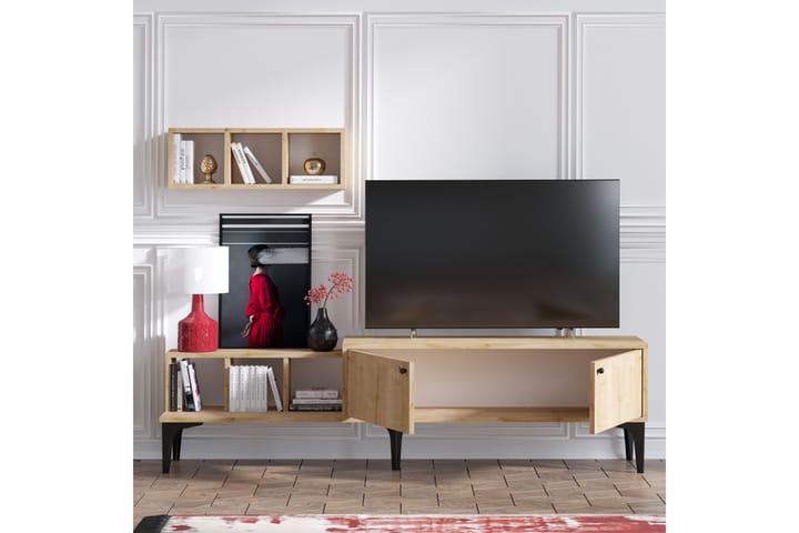 TV-benk Roodbaal 180 cm - Natur/Hvit - Møbler - TV- & Mediamøbler - TV-benk & mediabenk