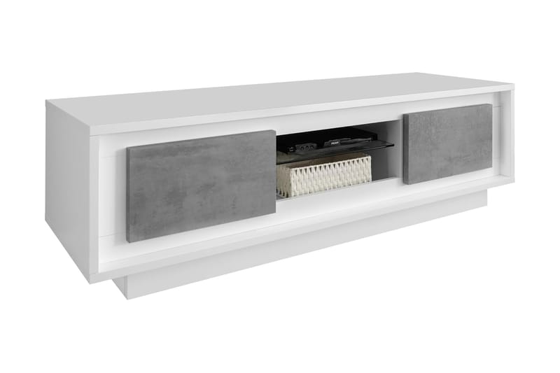 TV-benk Sky 156 cm - Hvit|Lysgrå - Oppbevaring - Oppbevaringsmøbler - Sideboard & skjenk