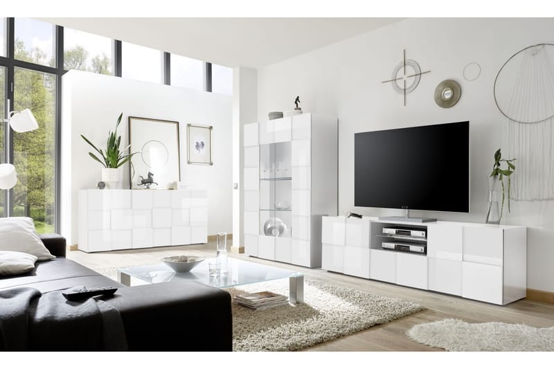 TV-benk Tabor 181 cm Stor - Hvit - Oppbevaring - Oppbevaringsmøbler - Sideboard & skjenk
