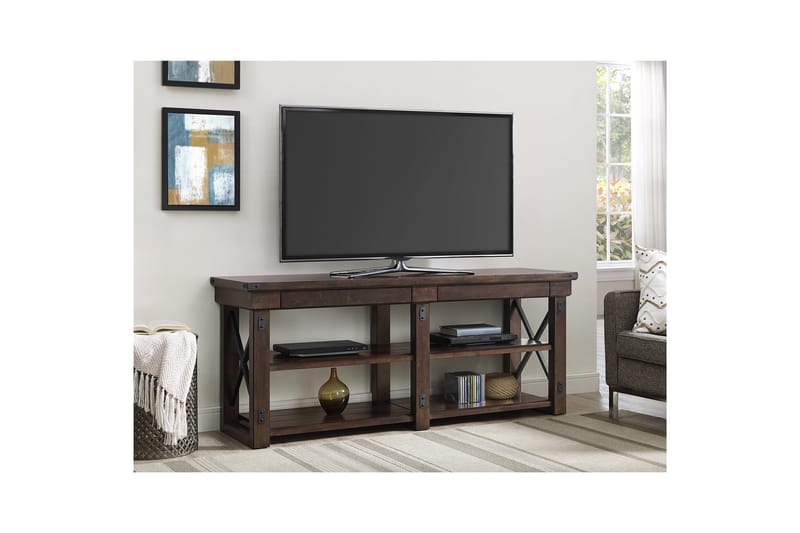 Tv-benk Wildwood 160x48 cm Mørkebrun - Dorel Home - Møbler - TV- & Mediamøbler - TV benk & mediabenk