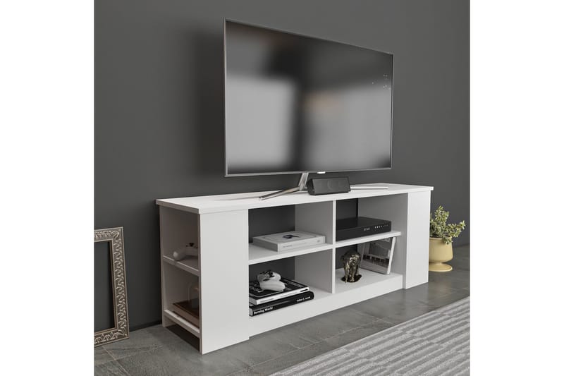 Tv-benk Zakkum 140x51,8 cm - Hvit - Møbler - TV- & Mediamøbler - TV benk & mediabenk