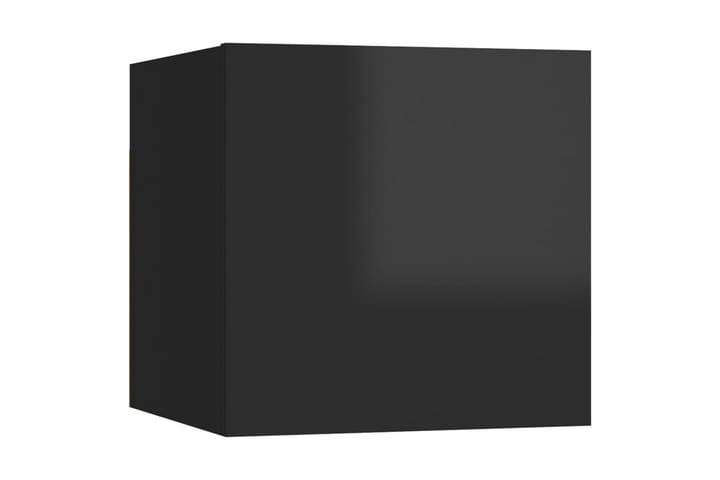 Vegghengte TV-benker 2 stk høyglans svart 30,5x30x30 cm - Svart - Møbler - TV- & Mediamøbler - TV benk & mediabenk