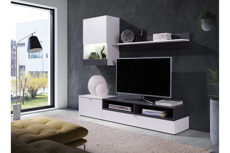 Mediamøbel & LED Roco - Hvit - Oppbevaring - Oppbevaringsmøbler - Møbelsett til stue
