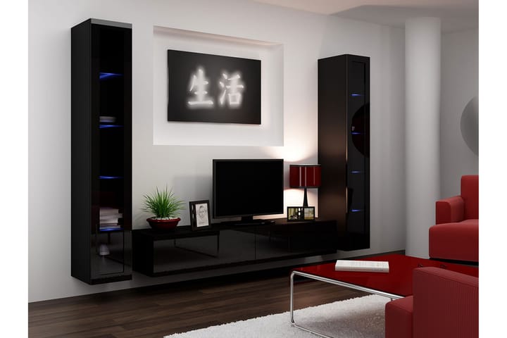 Mediamøbel Vigo 260x40x180 cm - Hvit - Møbler - TV- & Mediamøbler - TV-møbelsett