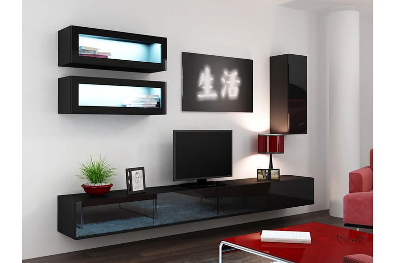 Mediamøbel Vigo 280x40x180 cm - Hvit - Møbler - TV- & Mediamøbler - TV-møbelsett
