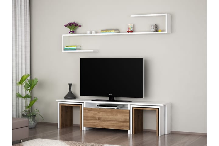 TV-benk Mumpher med Vegghylle - Møbler - TV- & Mediamøbler - TV-møbelsett