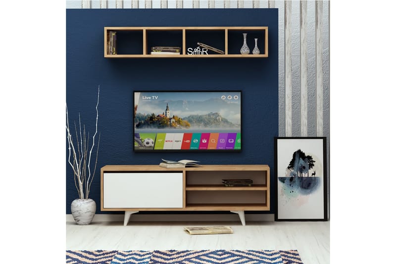 TV-benk Naidaj med Vegghylle - Oppbevaring - Skåp - Oppbevaringsskap