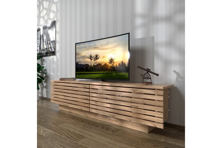 TV-møbelsett Betao Fluto 144 cm - Mørkebrun/Hvit - Møbler - TV- & Mediamøbler - TV-møbelsett