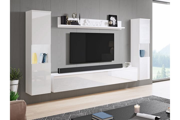 Tv-møbelsett - Hvit - Møbler - TV- & Mediamøbler - TV-møbelsett
