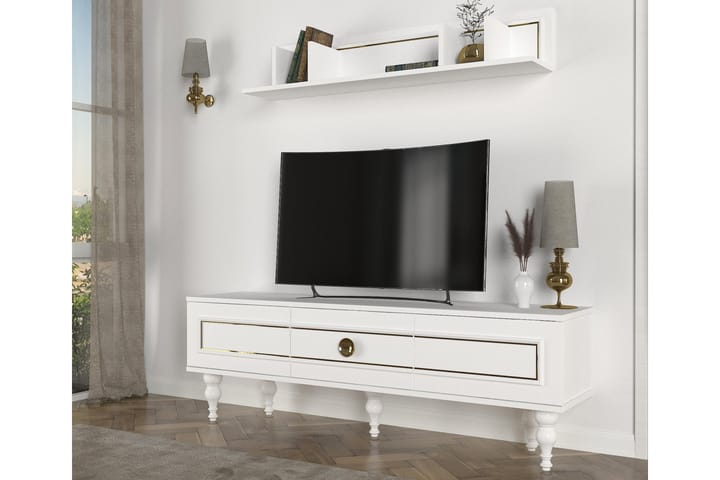 TV-møbelsett Scarletta 150 cm - Hvit - Møbler - TV- & Mediamøbler - TV-møbelsett