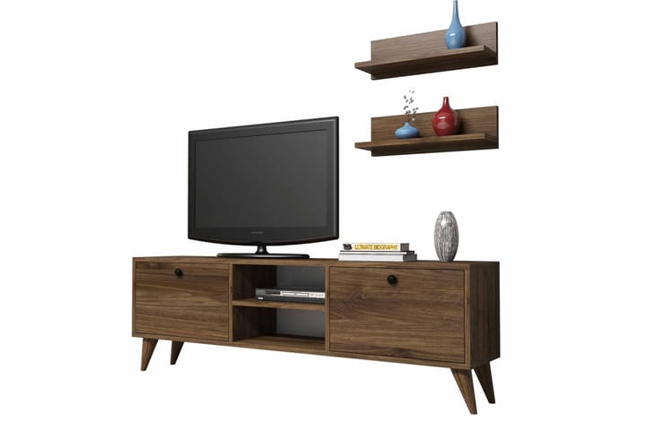 TV-møbelsett Tamiami 150 cm - Mørkebrun/Svart - Møbler - TV- & Mediamøbler - TV-møbelsett